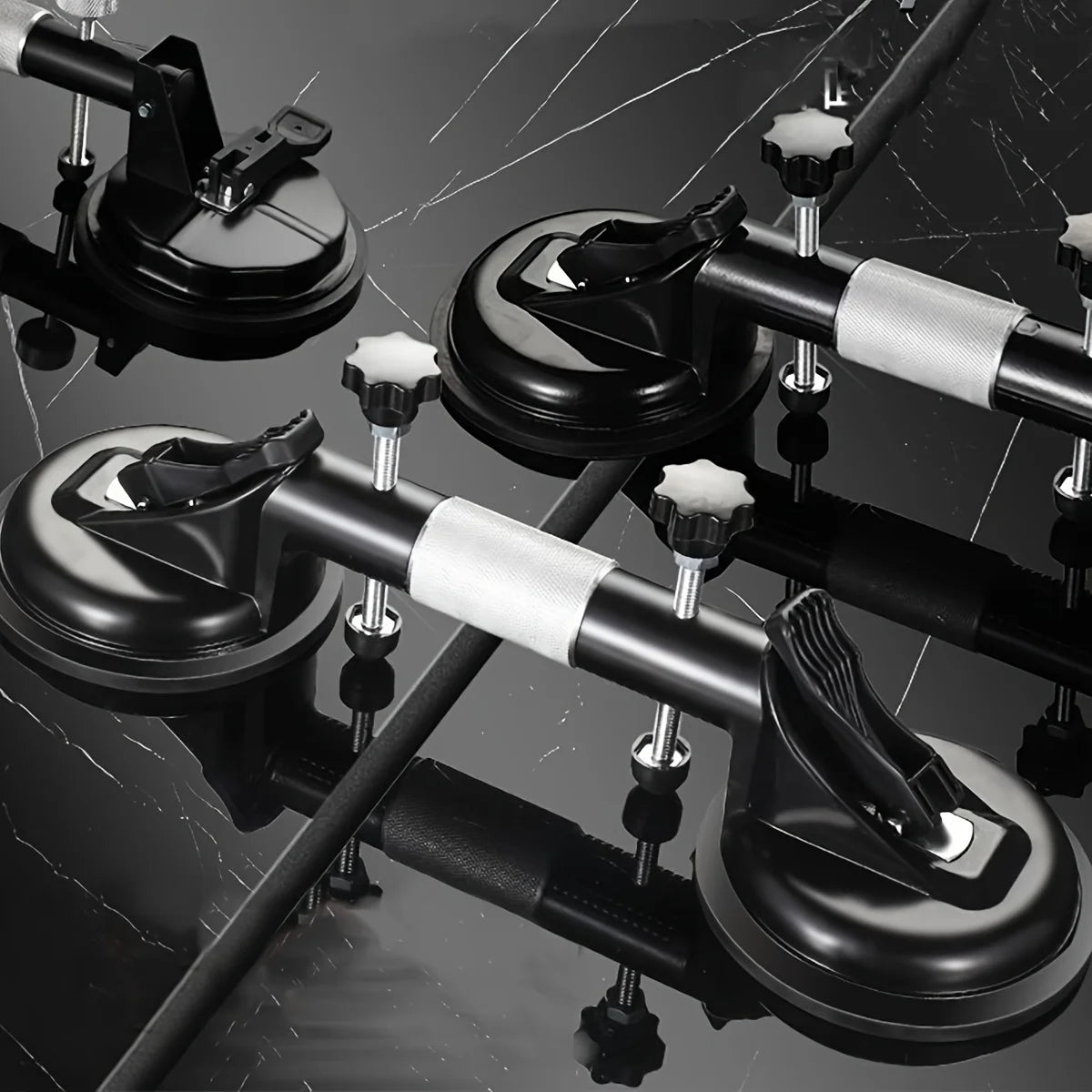 Glass Suction Cup Lifter Heavy Duty Aluminum Vacuum Plate Handle Dual Pad Lifting Tool