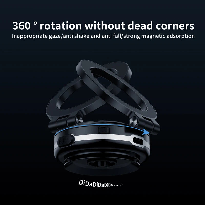 Phone Holder 360° Rotating Suction Cup Dashboard Windshield Mount Adjustable Hands Free Stand - Silver