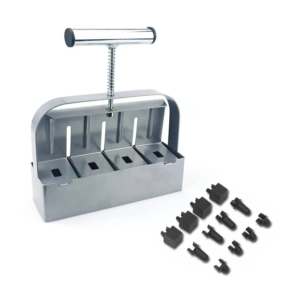 Soil Block Maker – 4-Cell Handheld 50mm Seedling Blocking Tool for Garden & Greenhouse Use