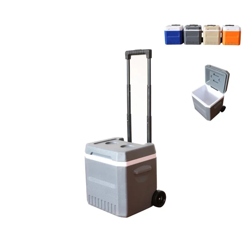 Camping Cooler Box 18L Insulated Ice Chest With Wheels and Trolley Handle – Khaki