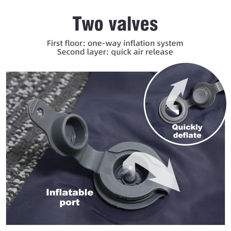 Double Camping Sleeping Pad Inflatable Mattress 200cm Portable Folding Bed – Khaki