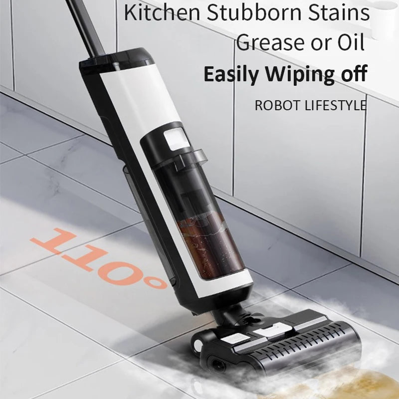 Steam Vacuum Cleaner 14000Pa Cordless Wet Dry Floor Washer with Self-Cleaning and Steam Function