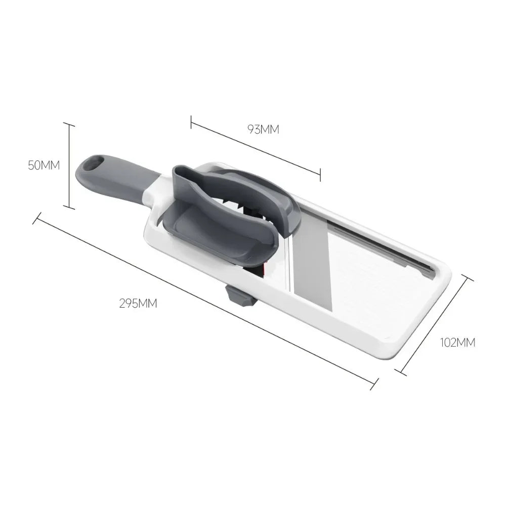 Multi Handheld Vegetable Slicer Adjustable Stainless Steel Mandoline Cutter and Grater – Grey
