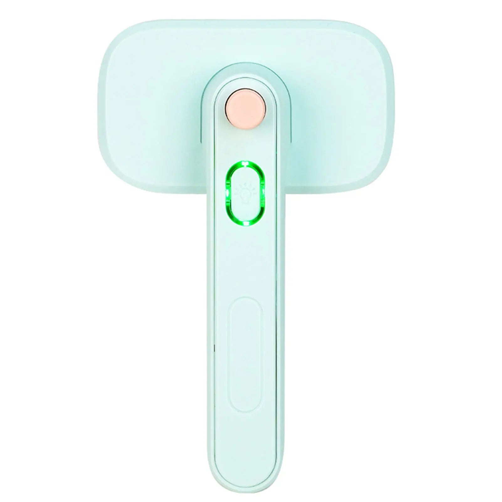 Pet Grooming Brush 19cm Self Cleaning Electric Deshedding Comb One Button Fur Removal - Green