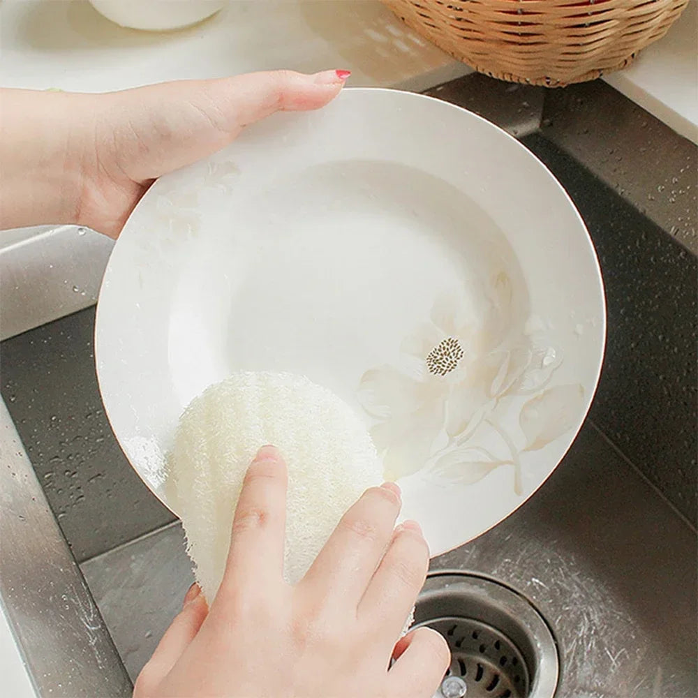 Luffa Scrub Pads Natural Loofah Dish Cleaning Sponges 14×8.5cm - 10 Pack