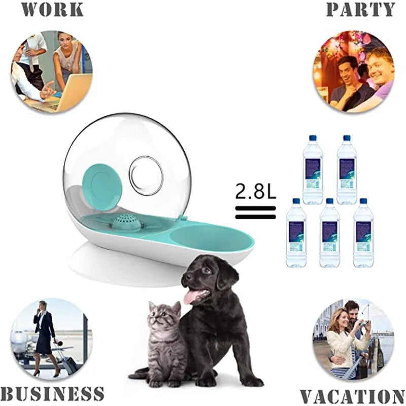 Pet Water Fountain 2.8L Automatic Drinking Bowl Detachable Design for Cats and Dogs - Pink