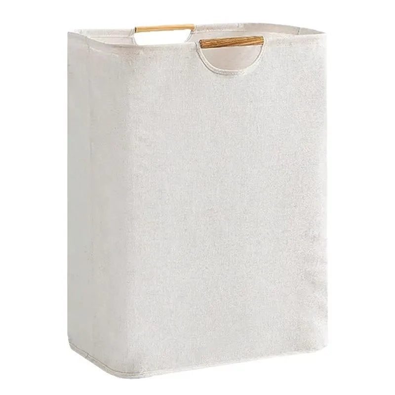 Extra Large Laundry Hamper 80L Foldable Dirty Clothes Basket With Handles - White