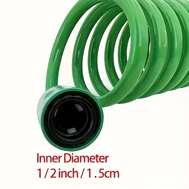 Telescopic Garden Spring Water Hose 7.5m EVA Flexible Coil Hose with Adjustable Spray Gun