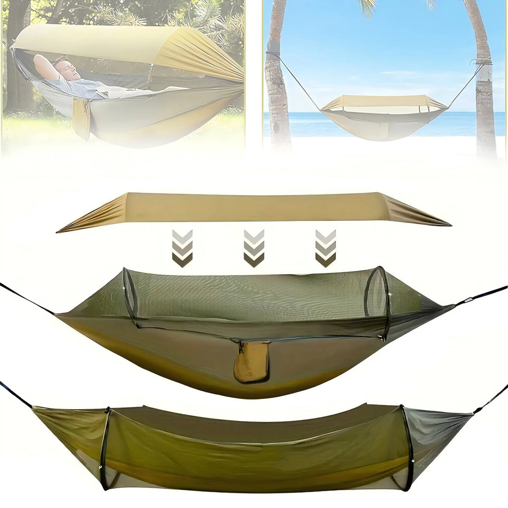 Camping Hammock Quick Open Mosquito Net Outdoor Travel Hammock - Green