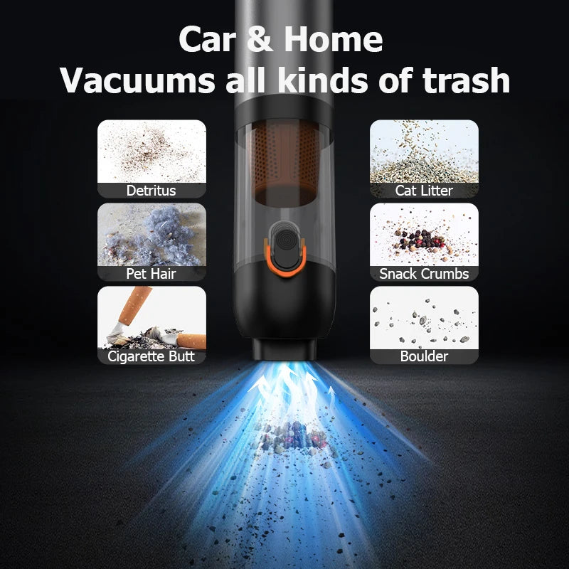 Vacuum Cleaner 300mm Portable Cordless Handheld Dust Collector with Strong Suction Battery
