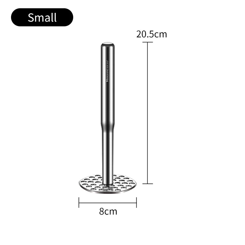304 Stainless Steel Potato Masher Heavy Duty Vegetable and Fruit Masher Kitchen Food Crusher – Small