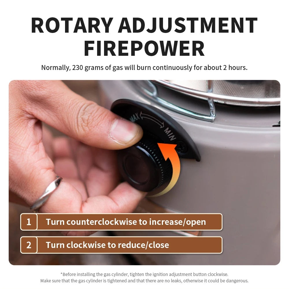 Camping Gas Stove Portable Butane Cooking Cooker 2.7KW Outdoor - Black