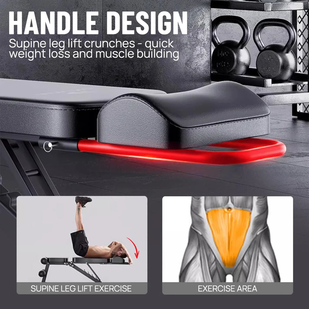 Multi Function Weight Bench Foldable Adjustable Strength Training Bench with Lat Pulldown – Black