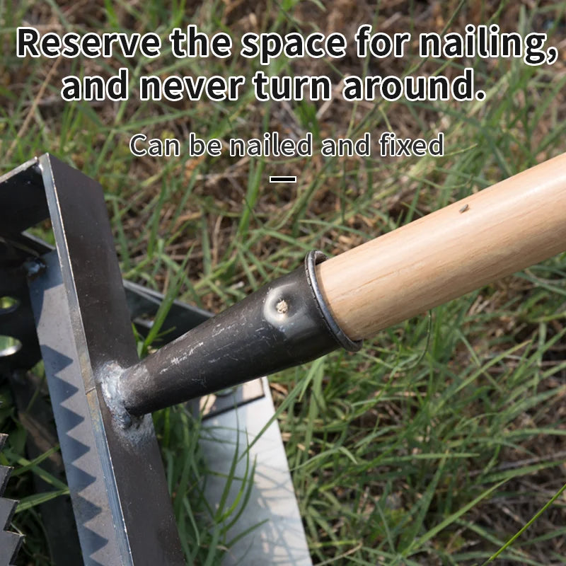 Manual Garden Cultivator Weeder Heavy Duty Soil Loosening Tool 10 Tooth Rolling Head