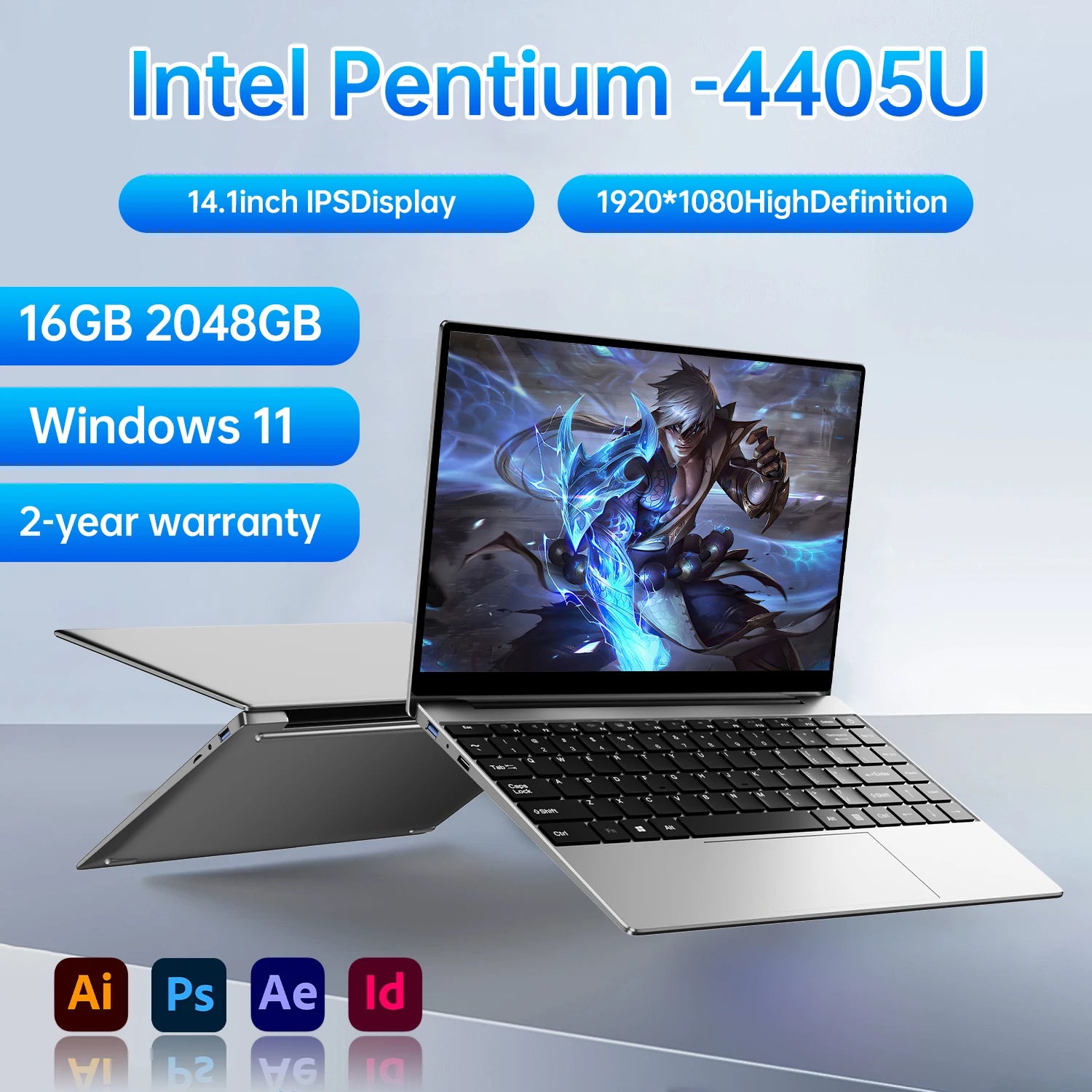 Laptop Computer 14.1 Inch Full HD IPS Display 16GB RAM 2TB SSD Windows 11