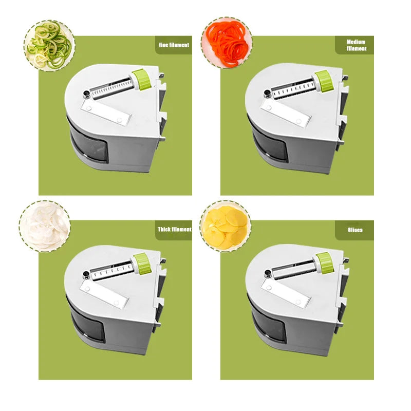 Manual Spiral Vegetable Cutter Multifunctional Fruit and Vegetable Noodle Slicer Pasta Maker – Green