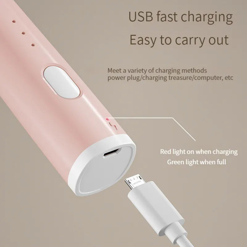 Electric Milk Frother 3-Speed USB Rechargeable Egg Beater Foam Maker – Pink