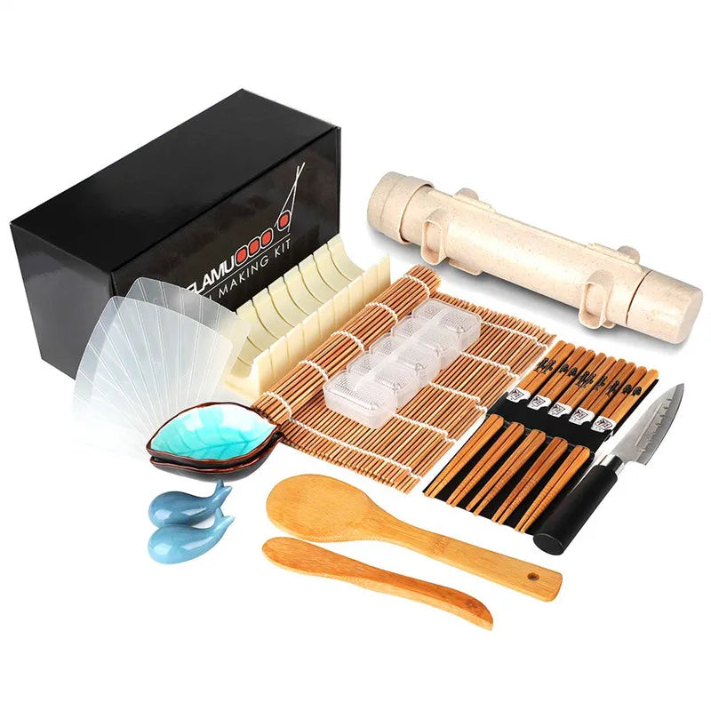 20-in-1 Sushi Making Kit with Bamboo Mats, Roller, Rice Mold and Complete Accessories