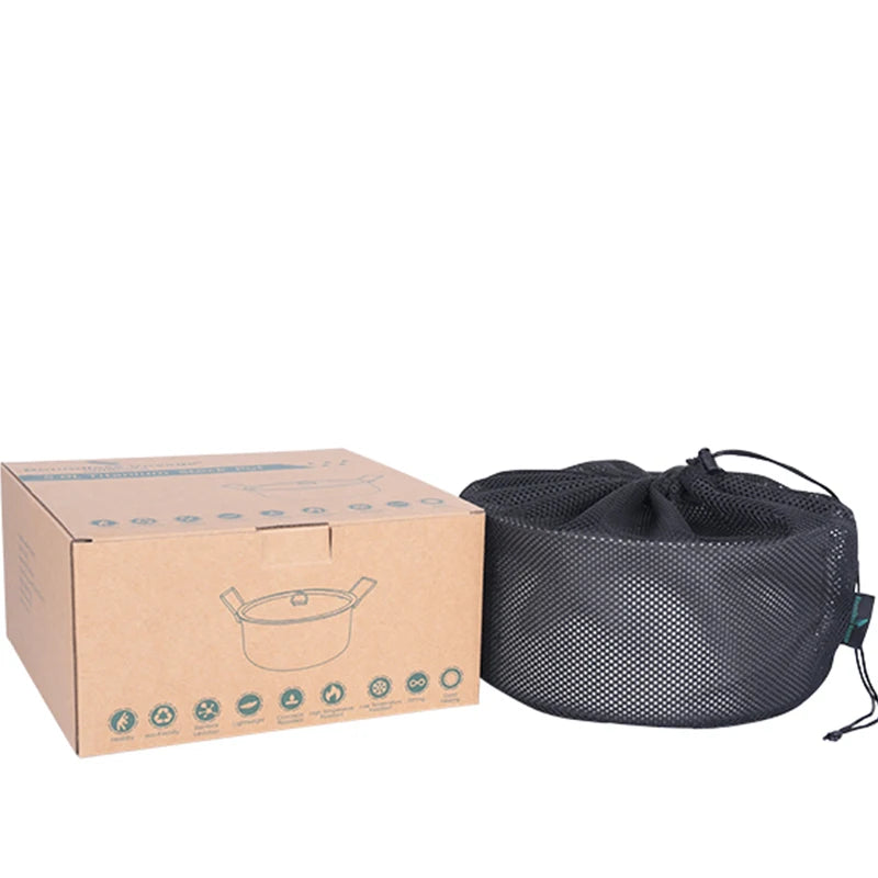 Titanium Stockpot 5L Portable Camping Soup Pot Outdoor Cookware