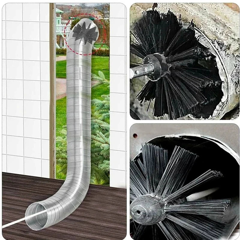 Chimney Cleaning Brush Flexible Dryer Vent Cleaner Extendable Rod Tool - 9 Pcs Flexible Extension Rods
