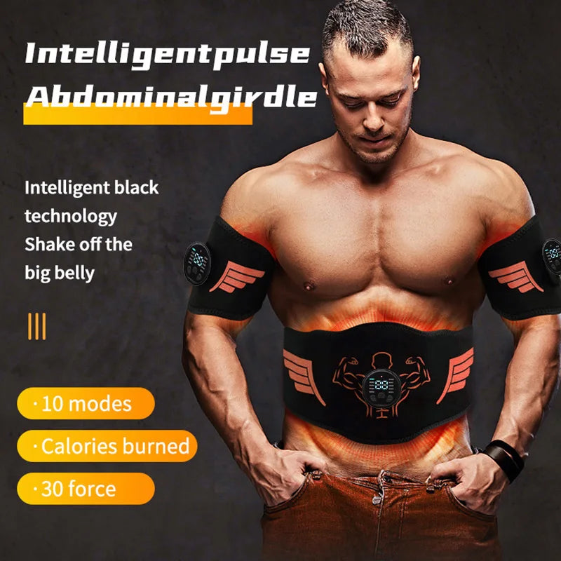 EMS Abdominal Toning Belt Rechargeable Muscle Stimulator Trainer with 10 Modes 30 Levels - 1belt