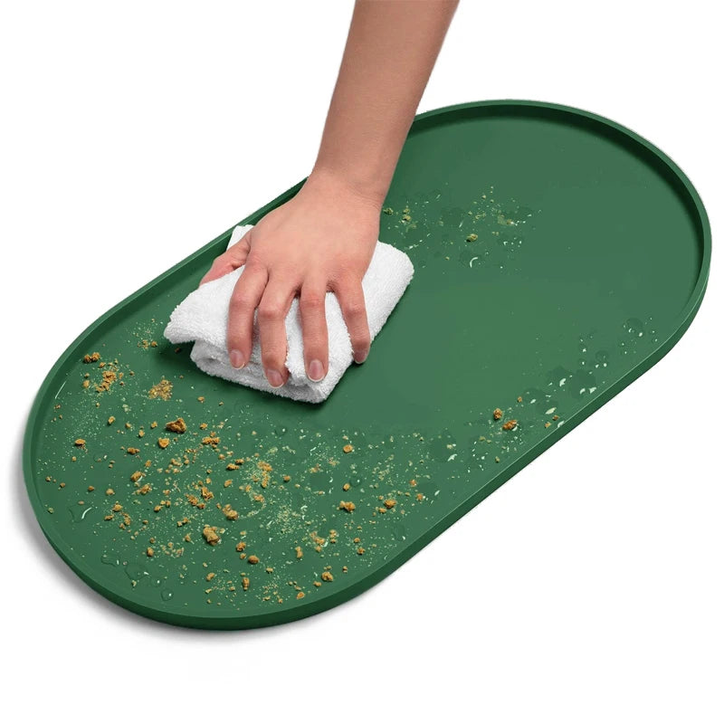 Silicone Pet Bowl Mat Waterproof Anti Slip Feeding Placemat - Pink