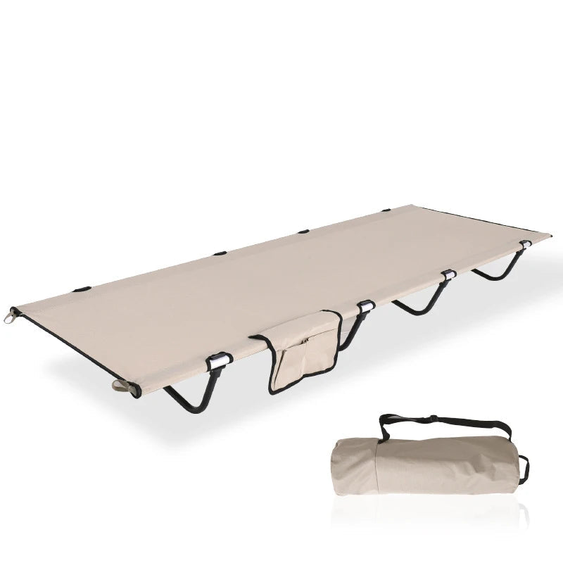 Camping Bed Foldable Portable Outdoor Sleeping Cot Ultralight - Khaki