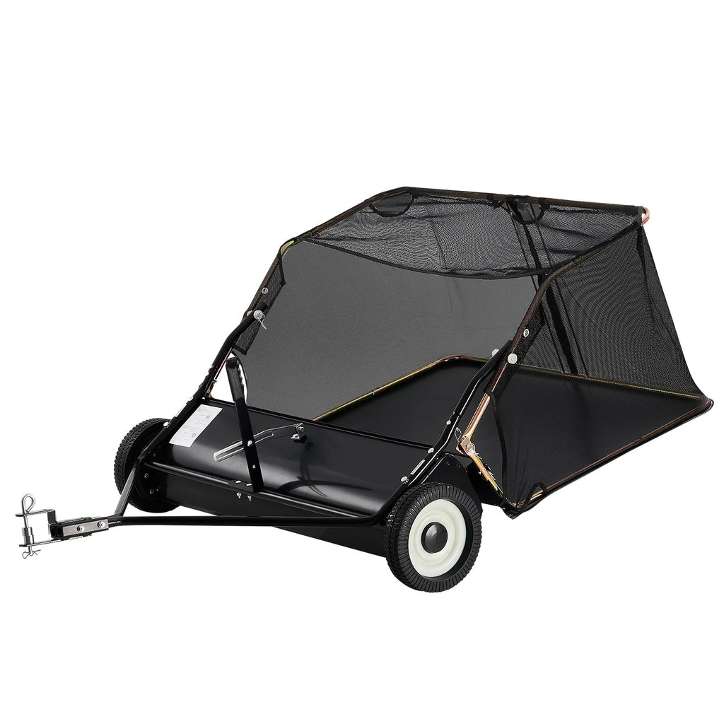 Lawn Sweeper 42 Inch Tow Behind Leaf Collector 26 Cu Ft Yard Grass Sweeper