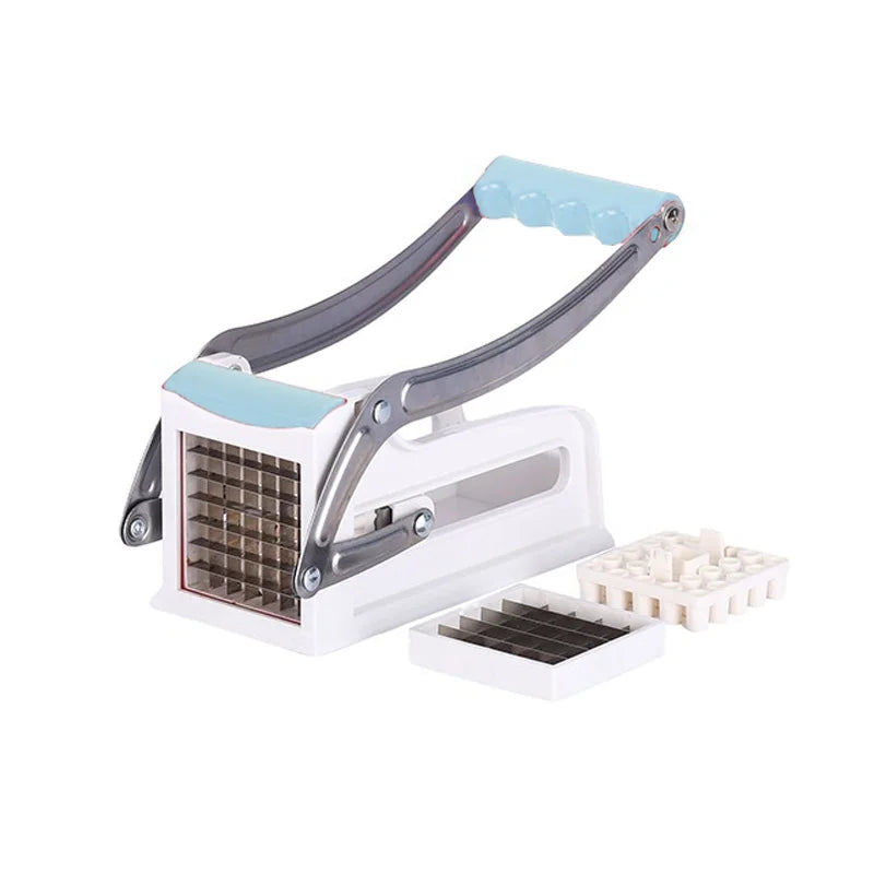 French Fry Cutter Manual Potato Slicer Stainless Steel Vegetable Chipper Kitchen Cutter – Blue