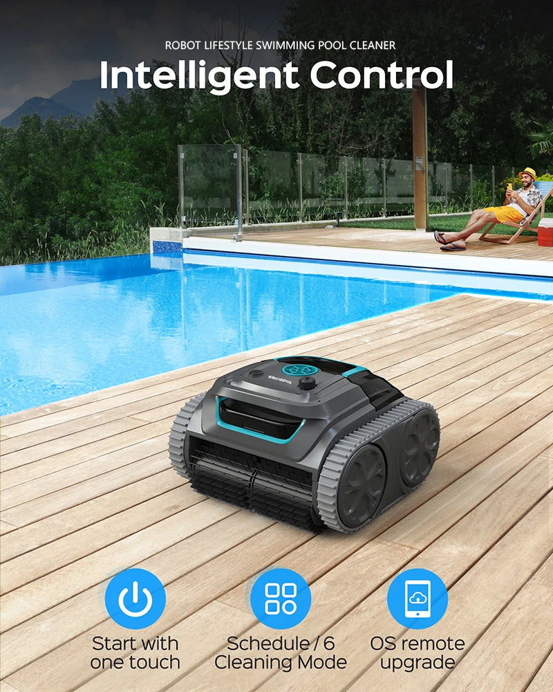 Pool Cleaner 6400mAh Cordless Rechargeable Route Planning APP Controlled 120m² Coverage