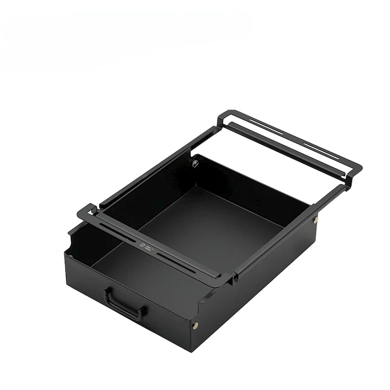 IGT 1 Unit Stainless Steel Pull Out Storage Drawer Camping Organizer Box – Black