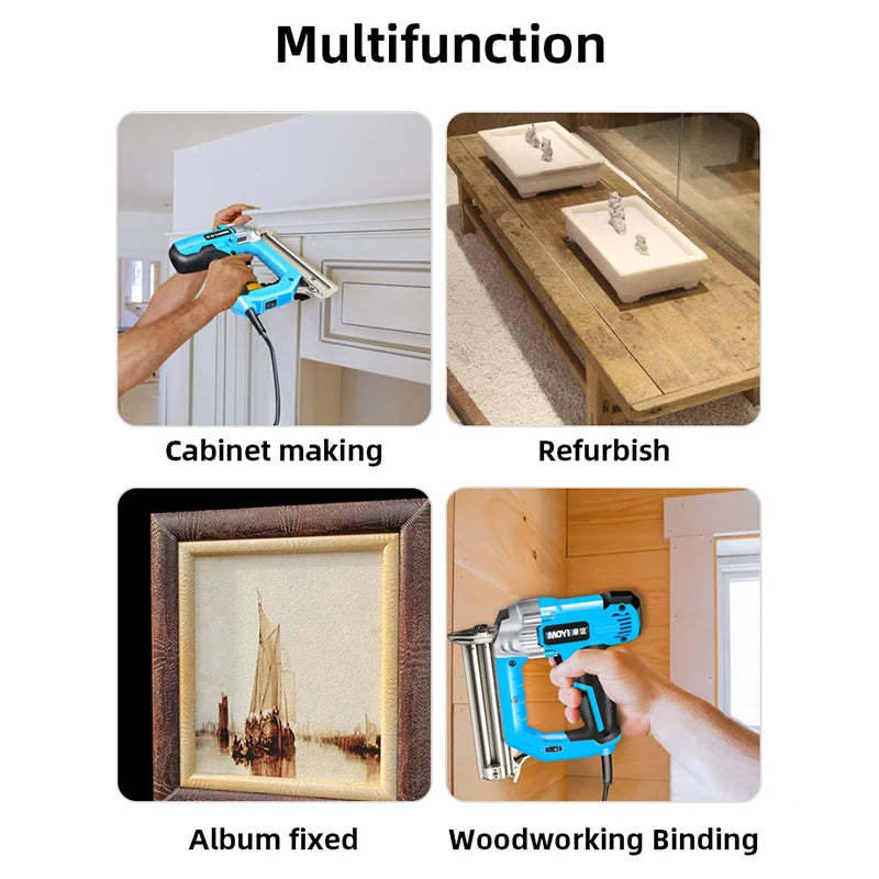Electric Nail Gun Heavy Duty 2300W Straight Staple Nailer F15-F30 Woodworking Furniture Fastening Tool