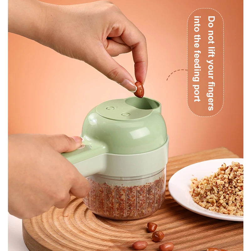 Electric Garlic Chopper 200mL 40W Rechargeable Vegetable Cutter 304 Stainless Steel Blade
