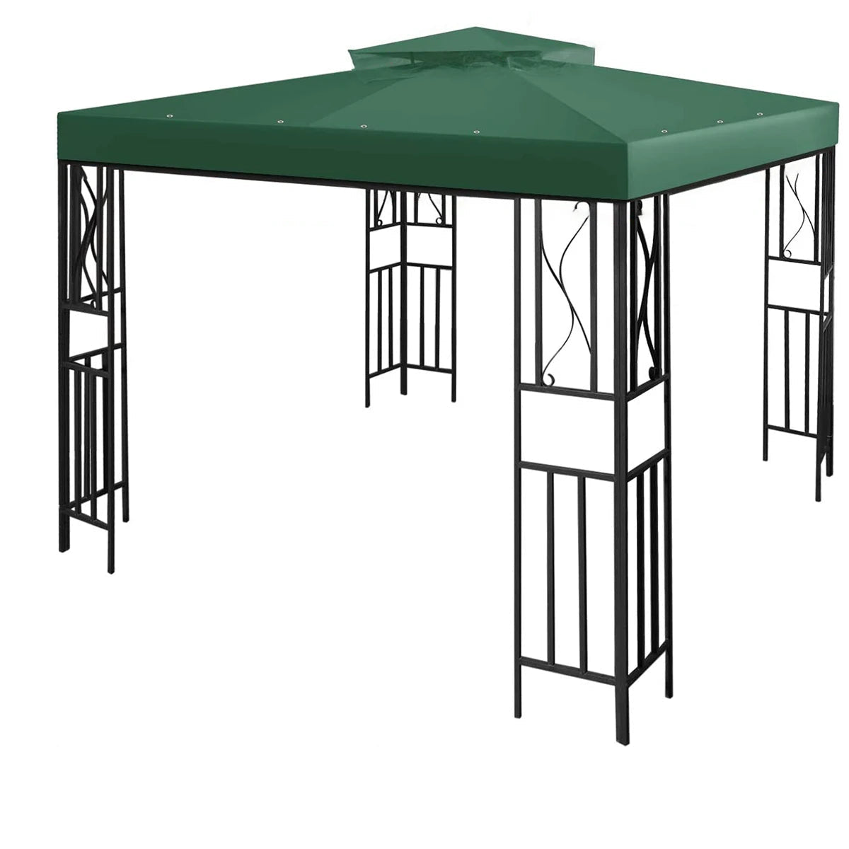 3x3M Garden Gazebo Replacement Canopy Top – Double Tier Outdoor Patio Cover - Green