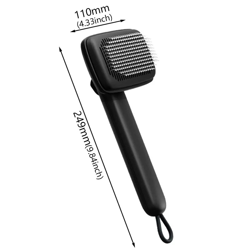 Pet Grooming Comb 240g Portable Washable Needle Brush for Long and Short Coats - Black