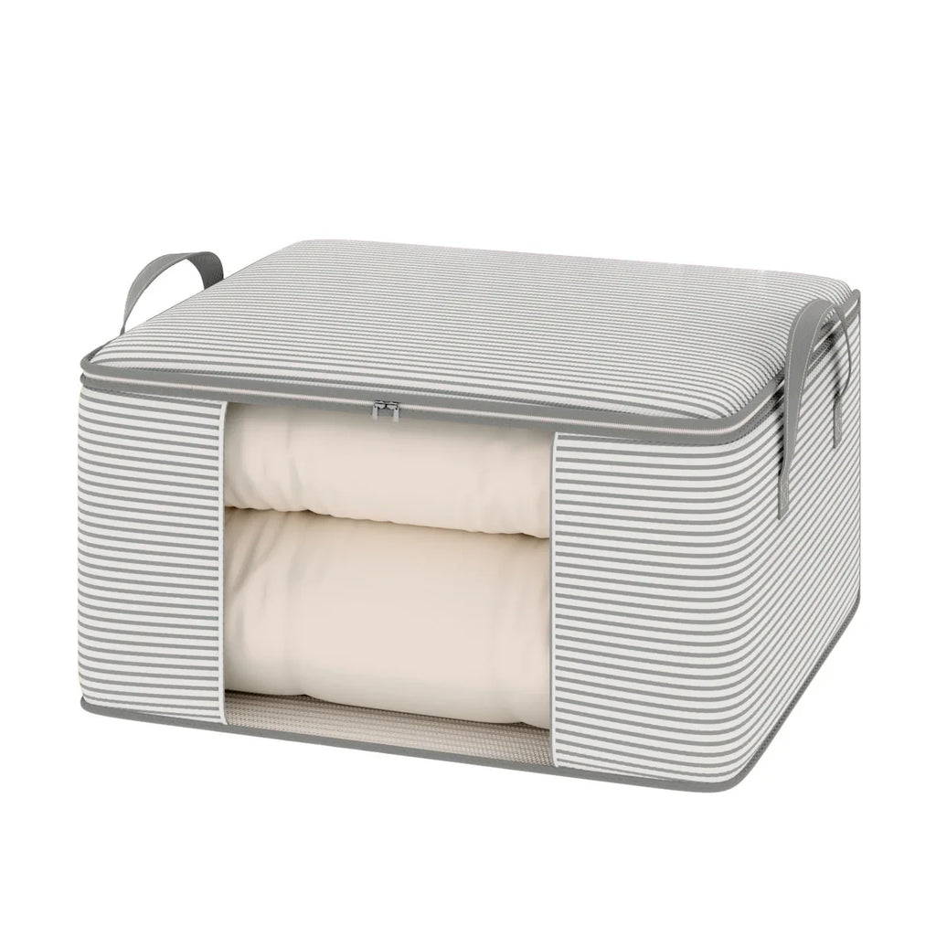 Storage Bag 120g Large Capacity Visual Clothes Quilt Organiser Box Shape 60cm - Grey
