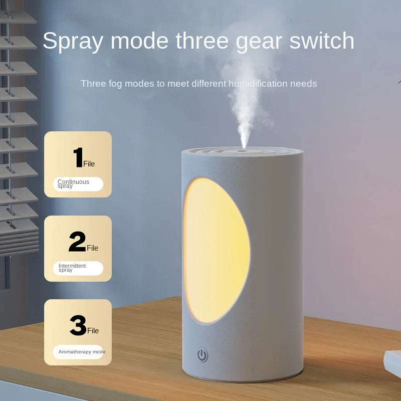 Rechargeable Humidifier 600 mL Aroma Diffuser with LED Light - Wood Grain