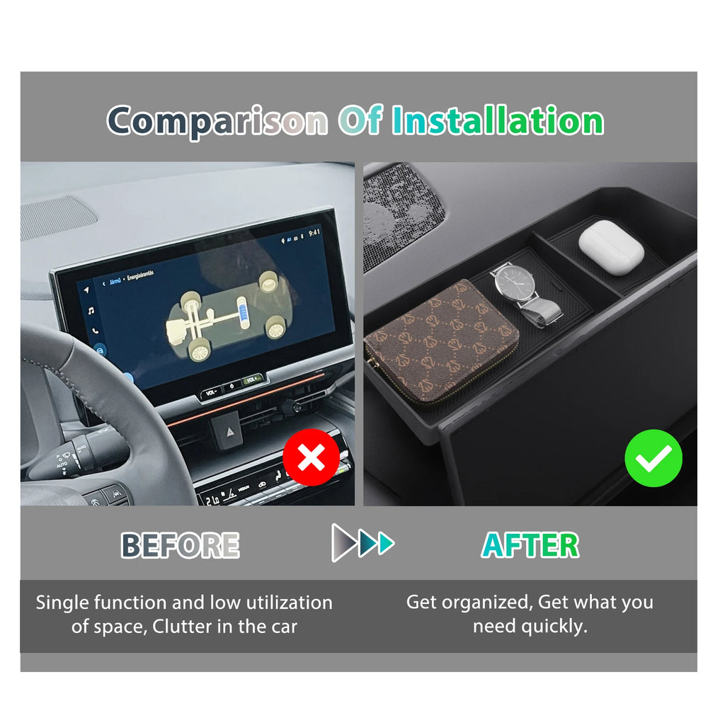 Car Console Storage Box ABS Central Organiser Tray