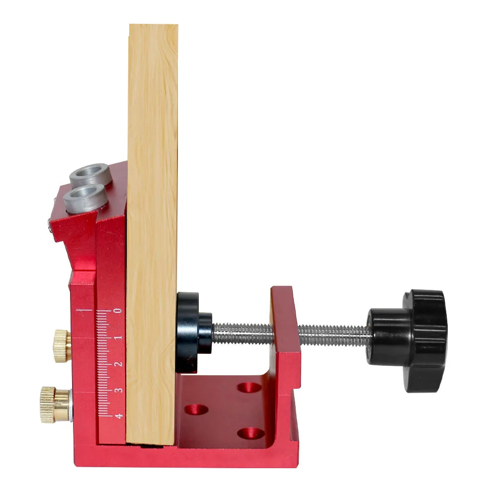 Pocket Hole Jig Kit with Drill Guide Step Drill Bit Screws and Wooden Plugs for Woodworking Red