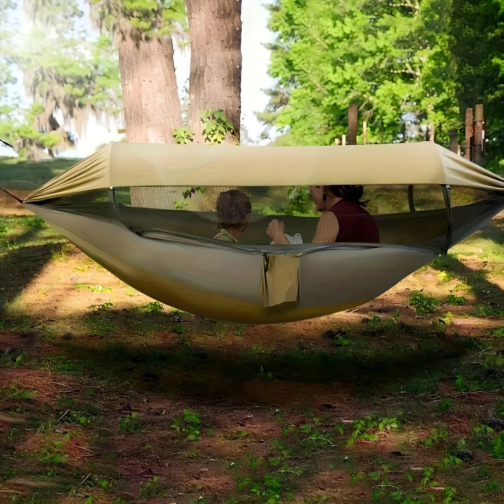 Camping Hammock Quick Open Mosquito Net Outdoor Travel Hammock - Blue