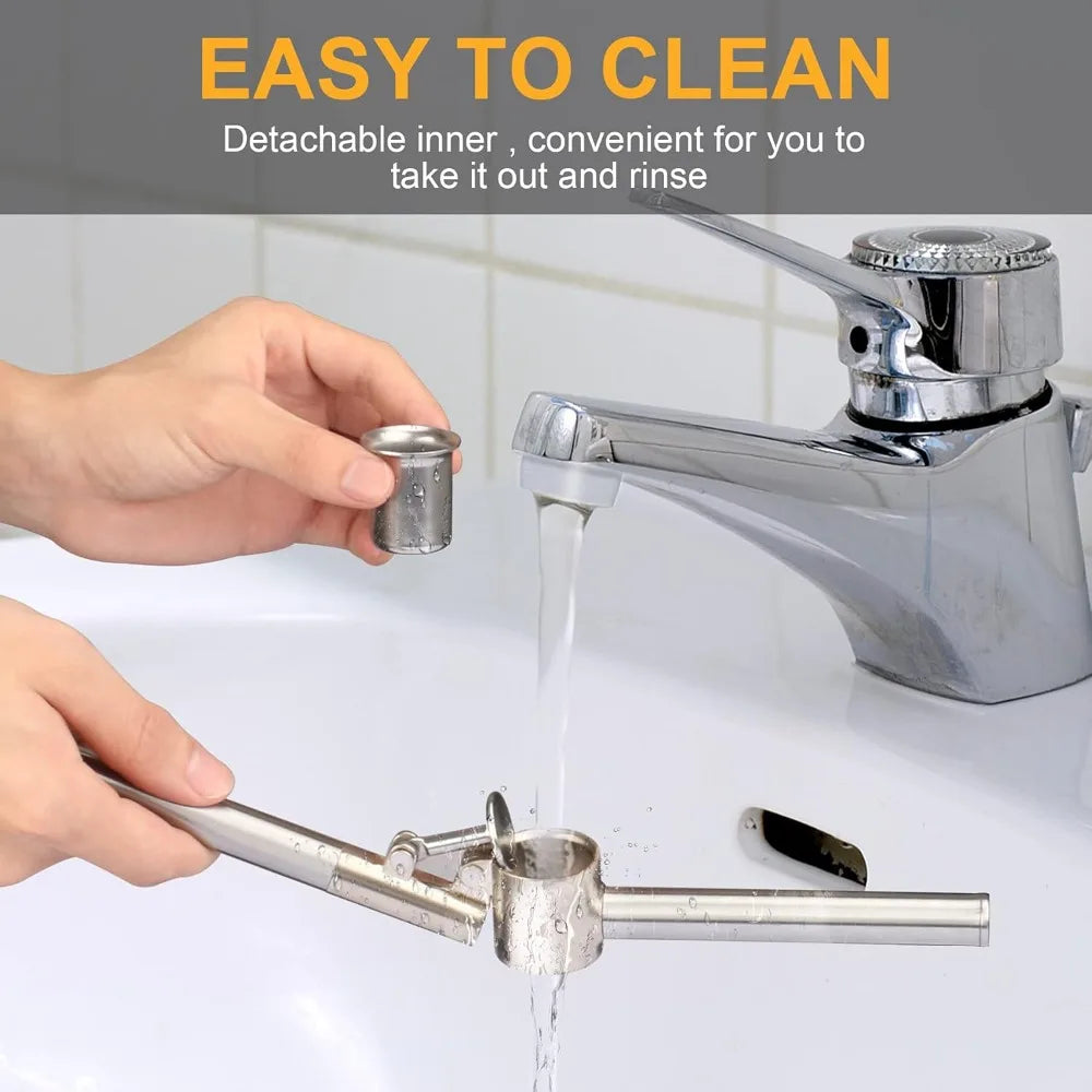 Garlic Press Set Manual Heavy Duty Stainless Steel Garlic Ginger Mincer Crusher Easy Clean Rust Resistant