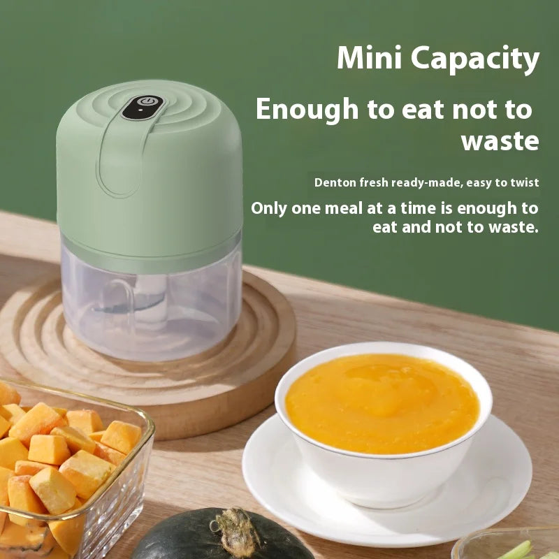 Electric Food Chopper 250mL USB Rechargeable Mini Garlic Meat Vegetable Grinder – Green