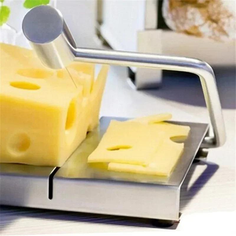 Stainless Steel Cheese Slicer with Measurement Board Wire Cutter for Cheese Butter and Sausage