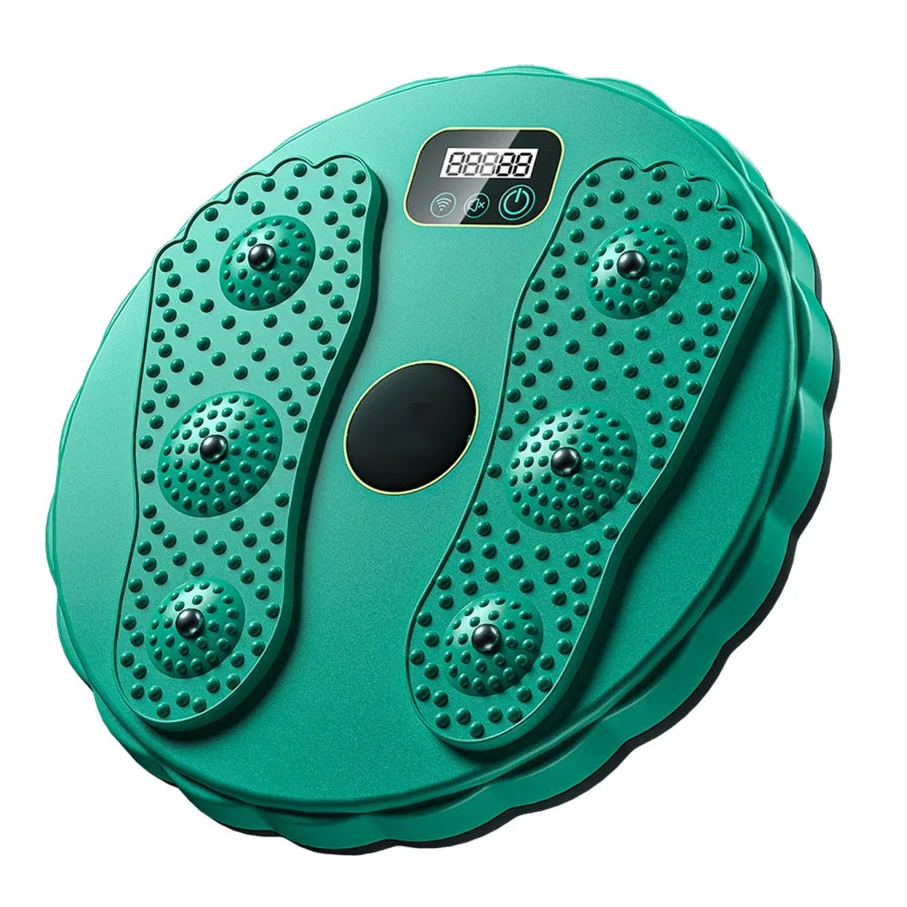 Twisting Waist Disc Fitness Board with LCD Display Rotating Core Trainer - Green