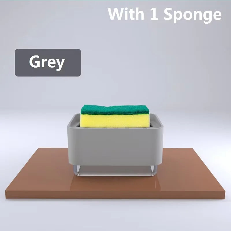 Soap Dispenser 320ML Kitchen Sponge Holder - Grey