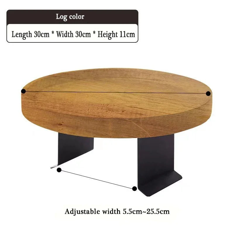 Sofa Armrest Tray Round Foldable Bamboo Clip On Couch Table – Log