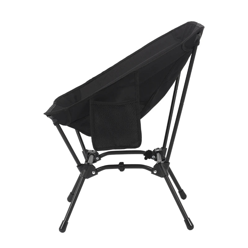 Camping Folding Chair Portable Lightweight Moon Chair Square Frame Iron Stool Khaki