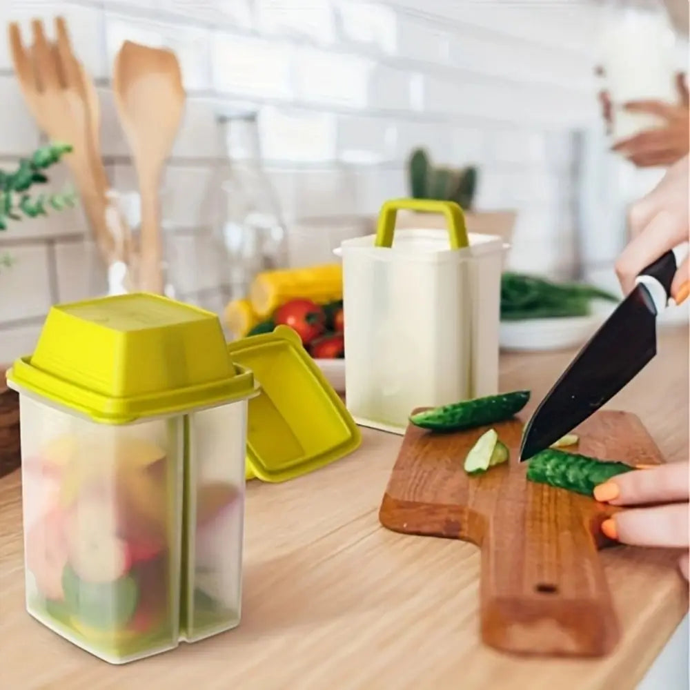 Pickle Container with Lift-Up Strainer and Lid Reusable Olive Fridge Jar - Red