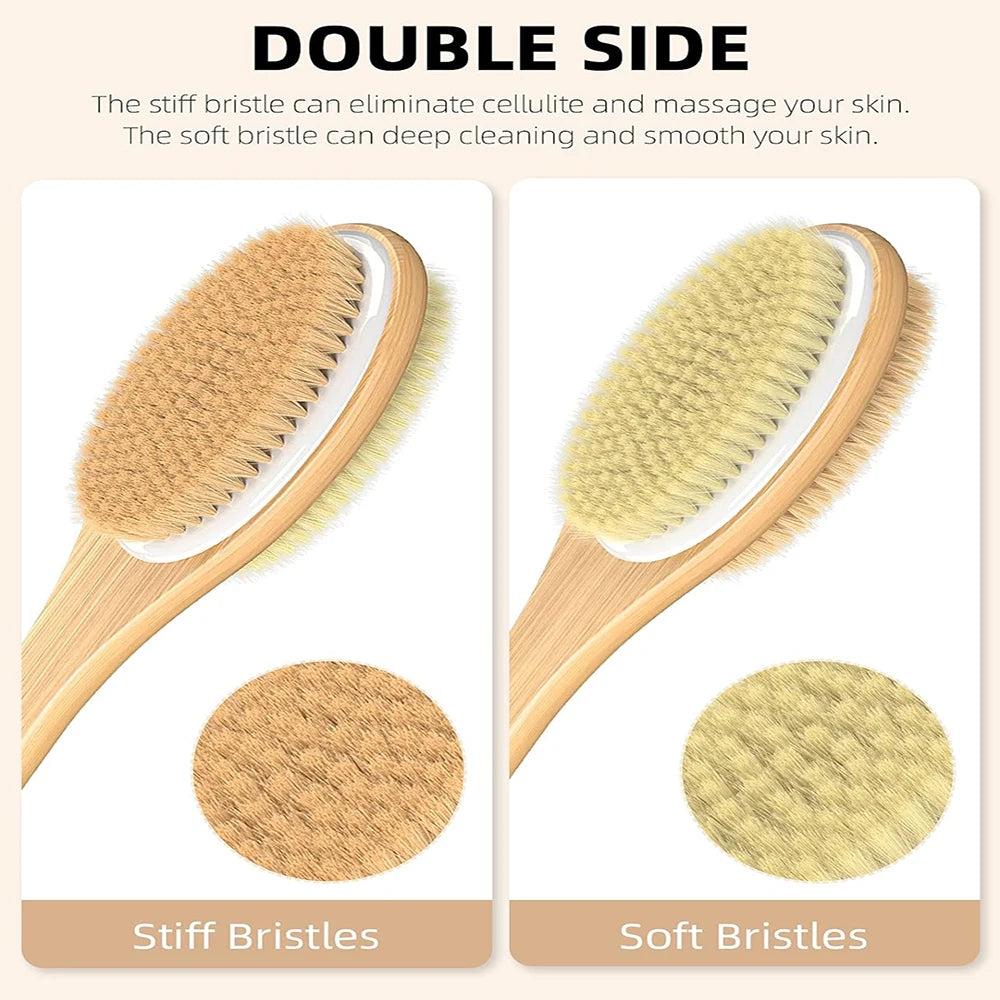 Shower Brush Dual Sided Long Handle Body Back Scrubber