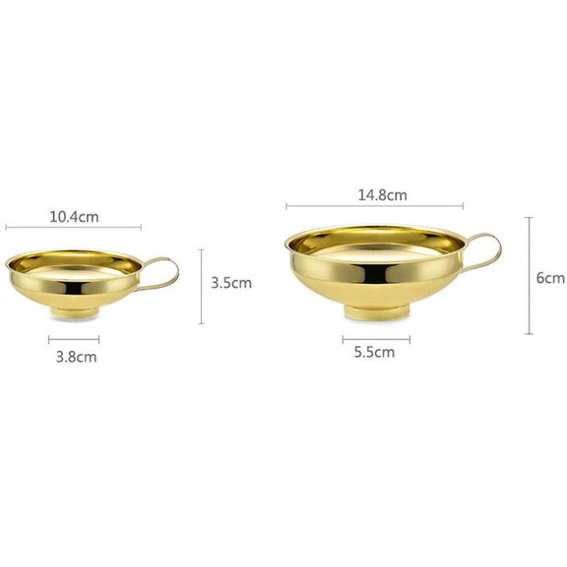 Large Golden Stainless Steel Canning Funnel Wide Mouth Kitchen Funnel for Mason Jars